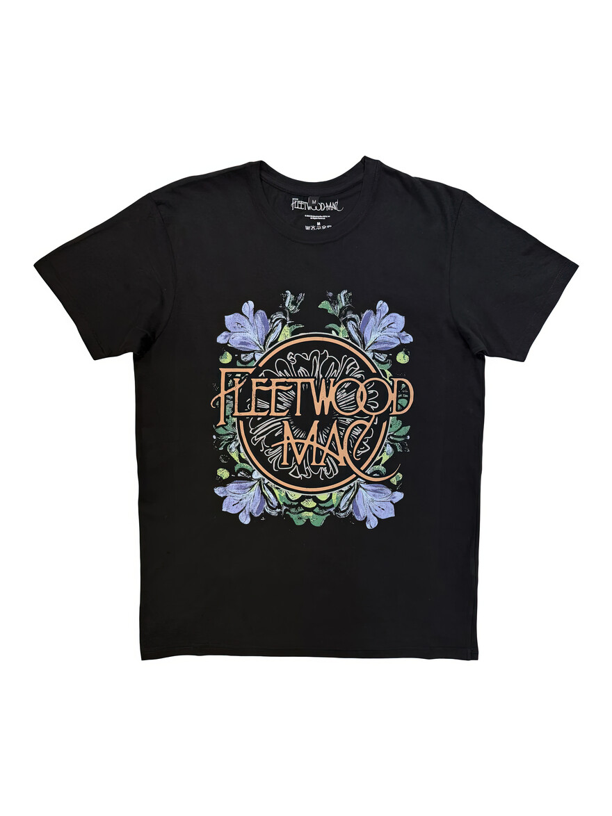 Fleetwood Mac - Circle Floral Black Tee