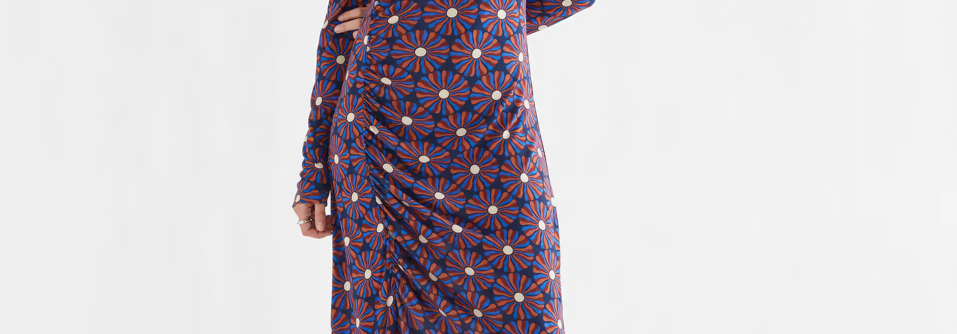 Spiral Flower Haze Midi Dress
