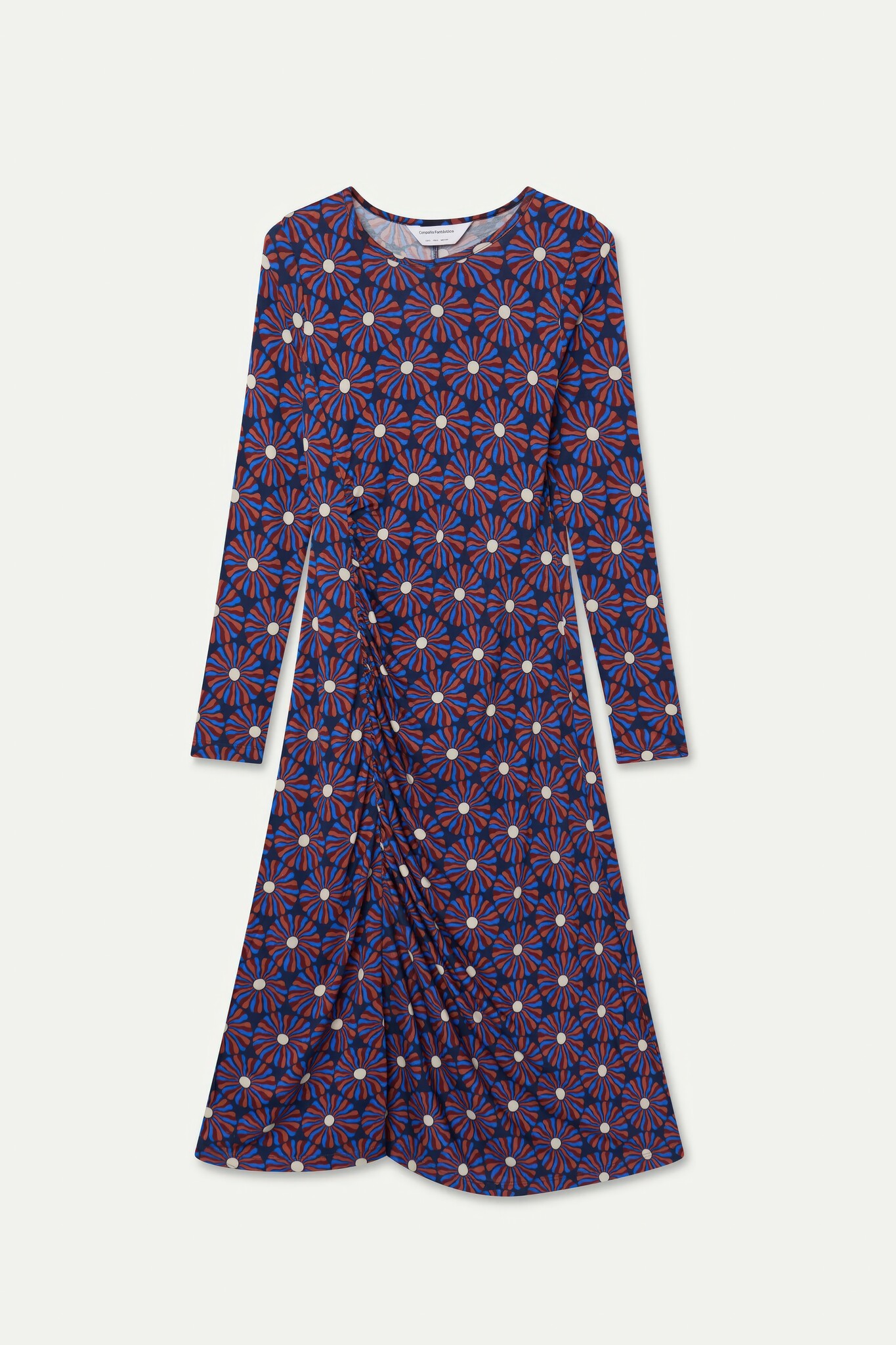 Spiral Flower Haze Midi Dress-5
