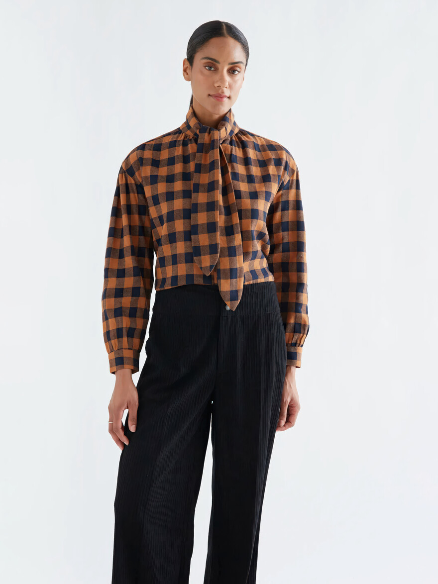 Dundee Tartan Bow Blouse