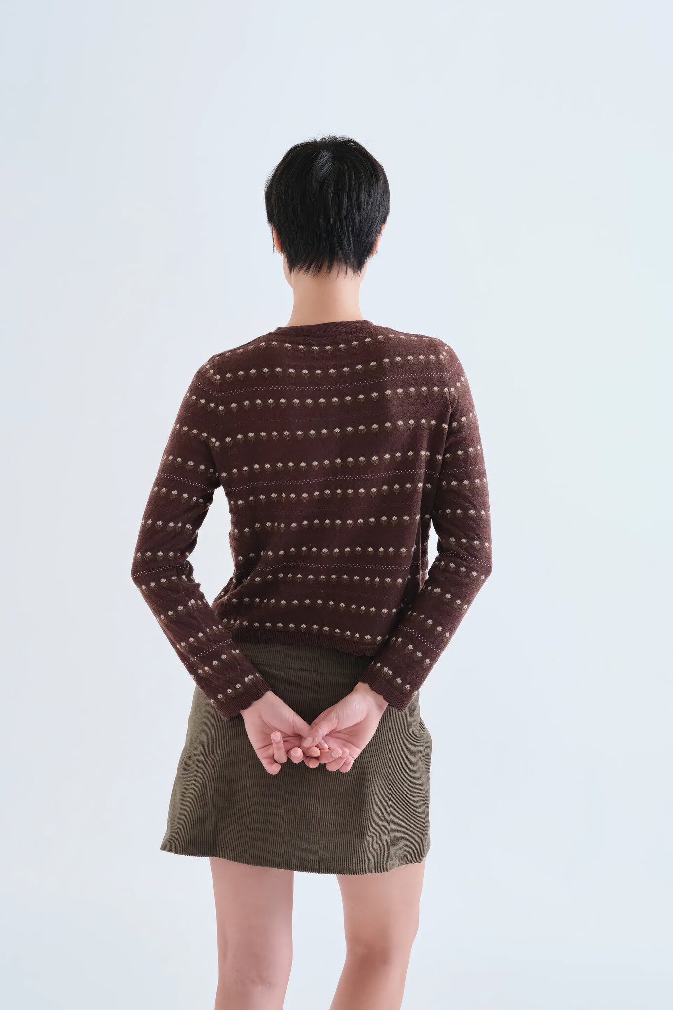 Happy Umber Flower Horizon Cardigan-5