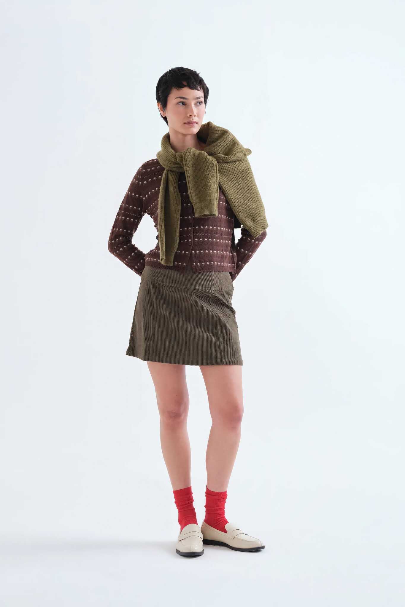 Happy Umber Flower Horizon Cardigan-4