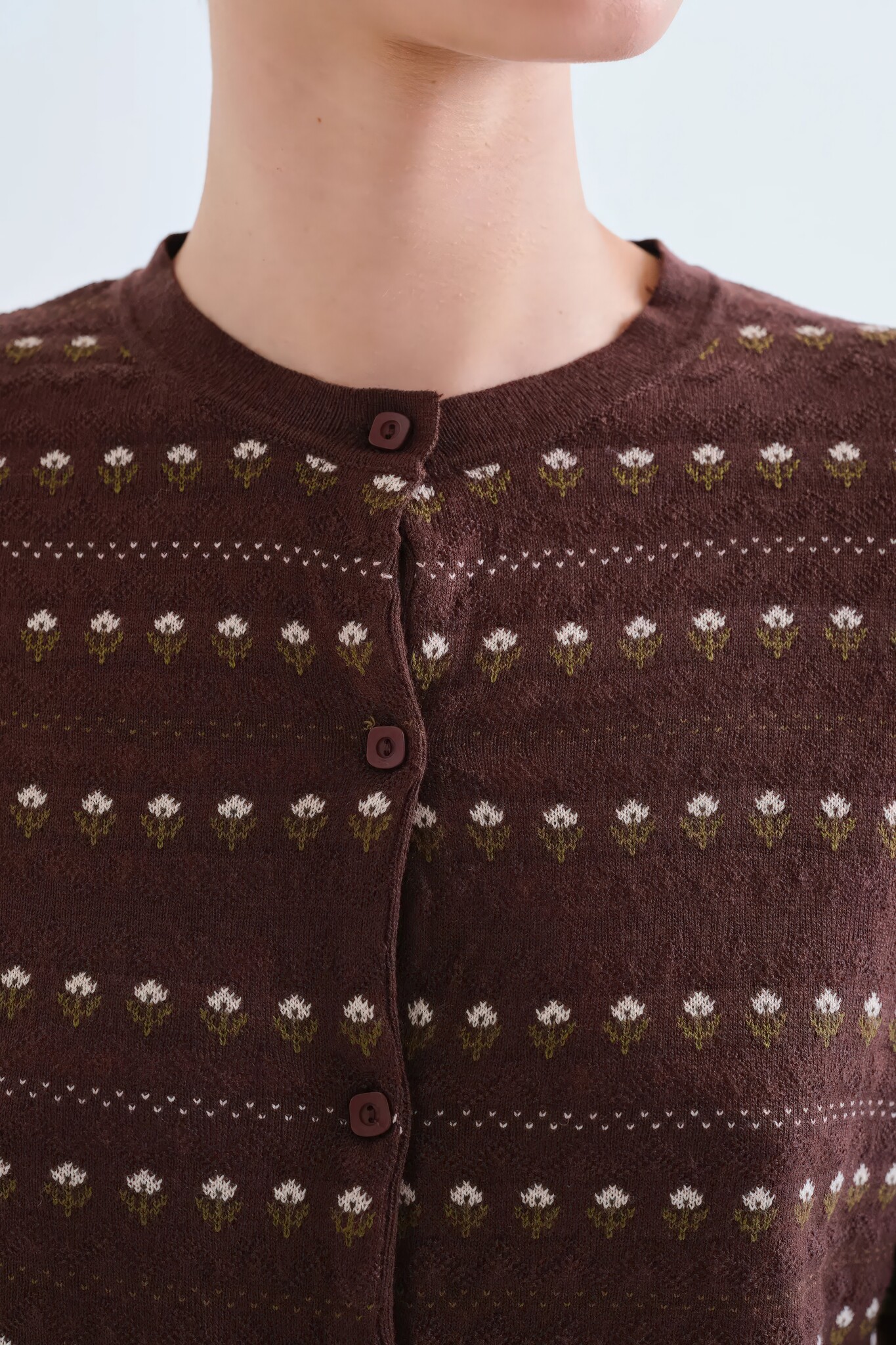 Happy Umber Flower Horizon Cardigan-2