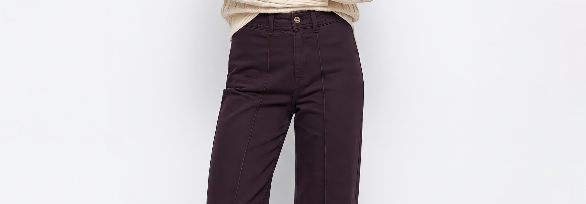 Marine Chocolate Cropped Pinstripe Jeans