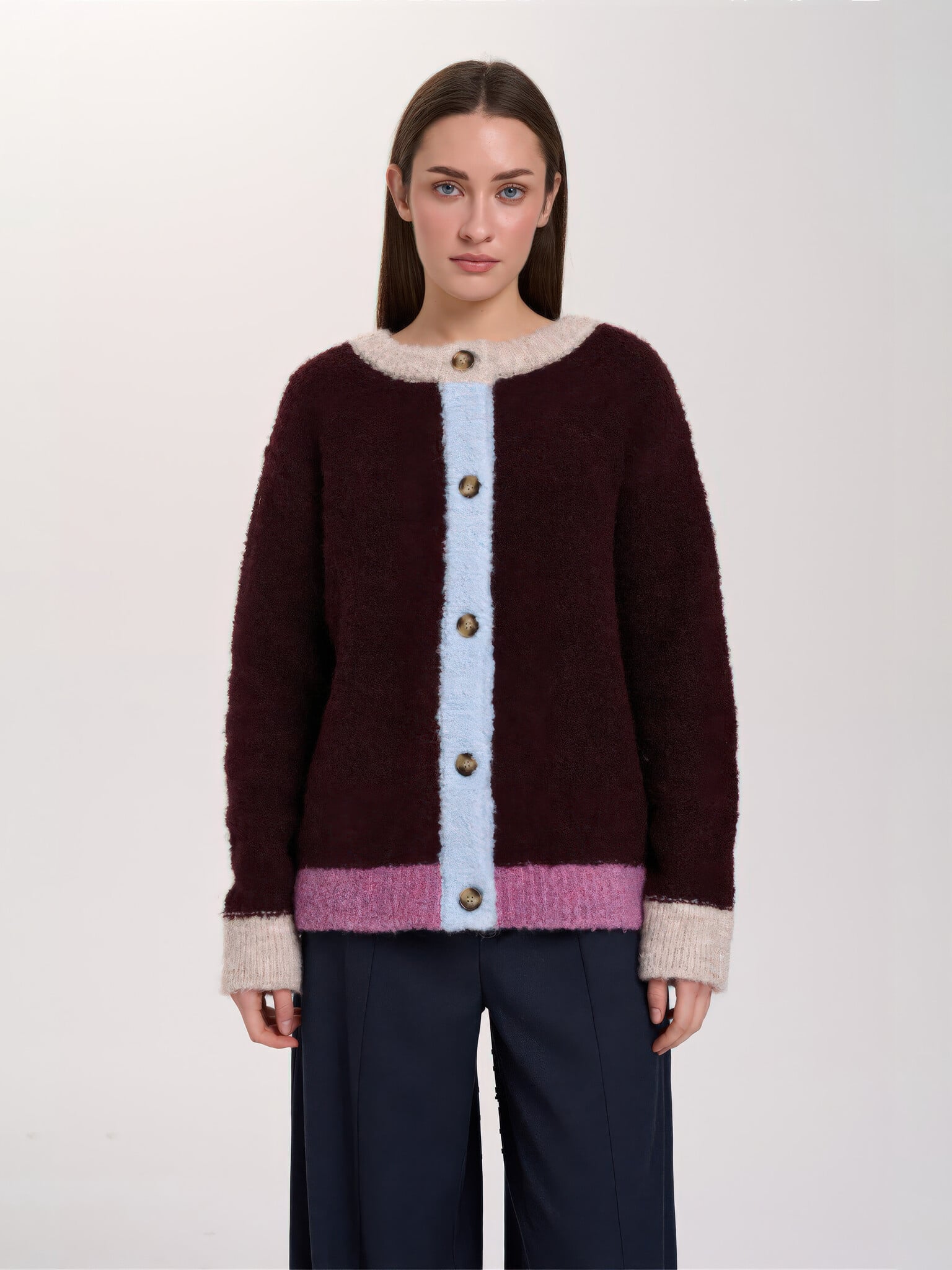 ♣ Berry Blocks Cardigan-1