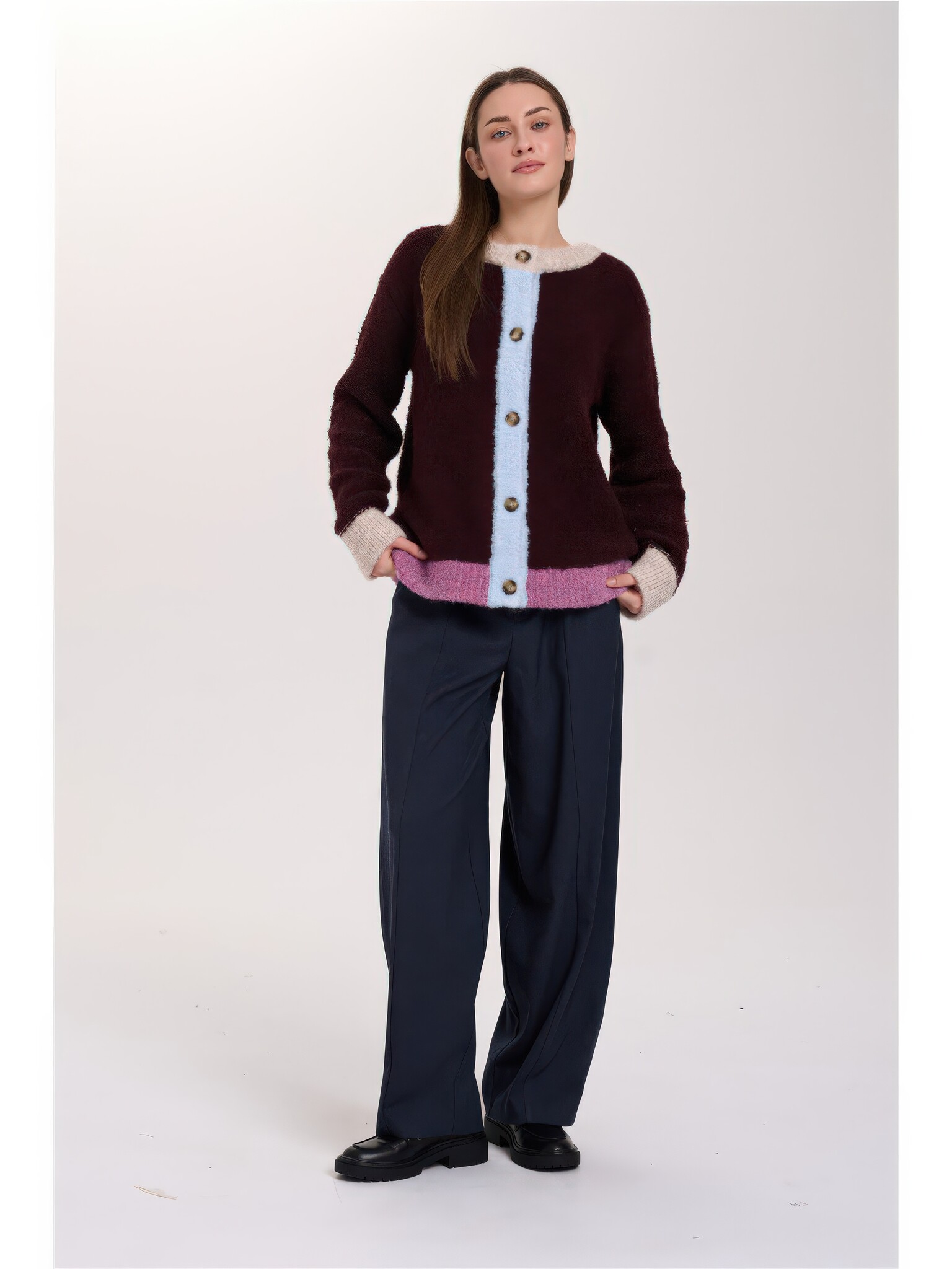 ♣ Berry Blocks Cardigan-3