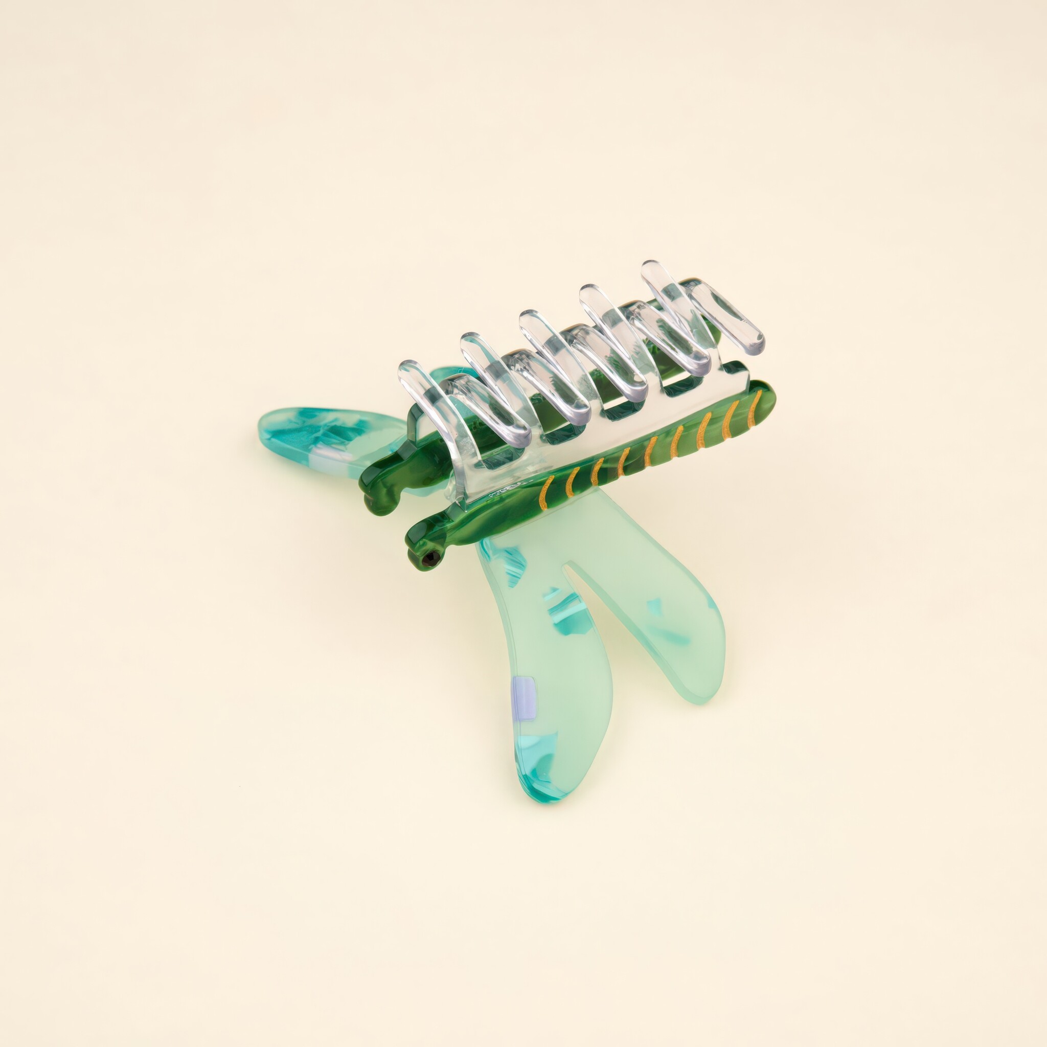 ♣ Green Dragonfly Hair Claw-4