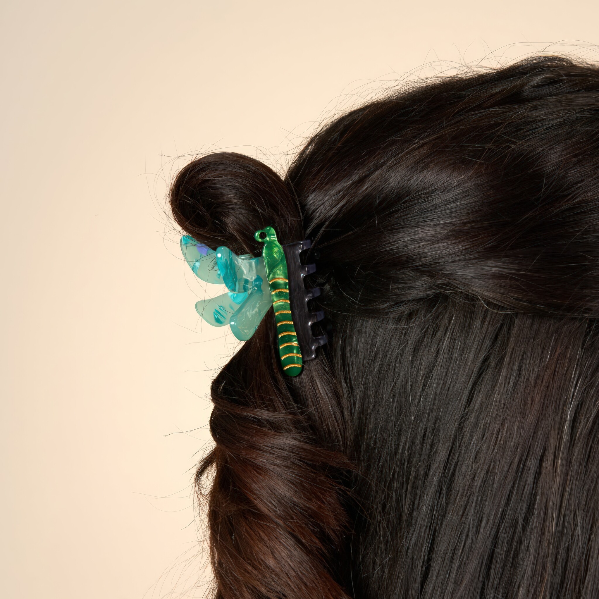 ♣ Green Dragonfly Hair Claw-2
