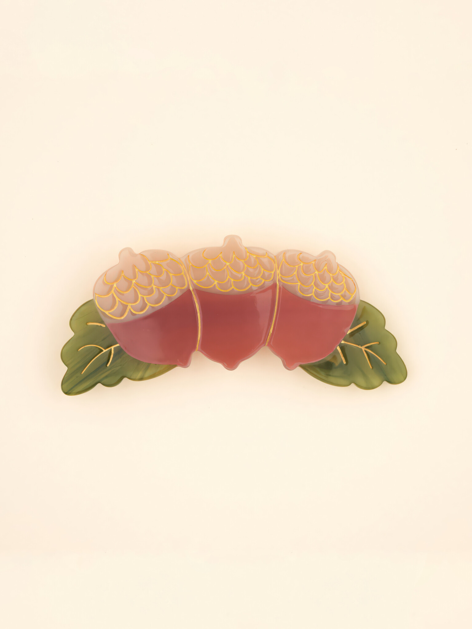 ♣ Acorns French Barrette-1