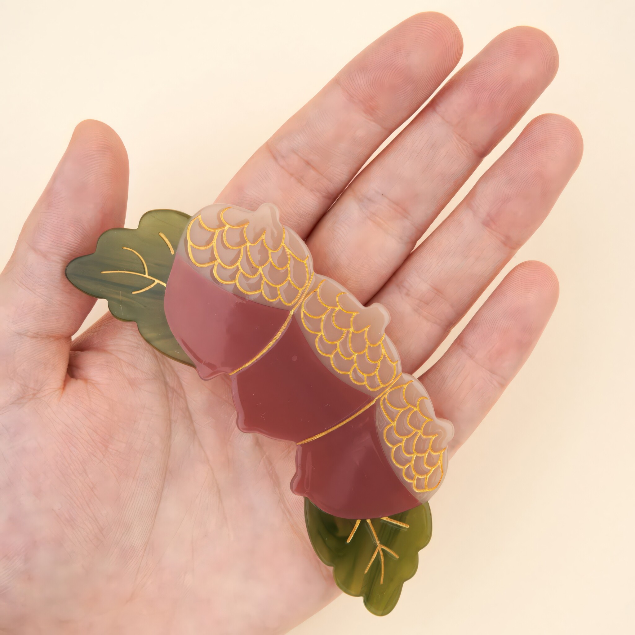 ♣ Acorns French Barrette-4