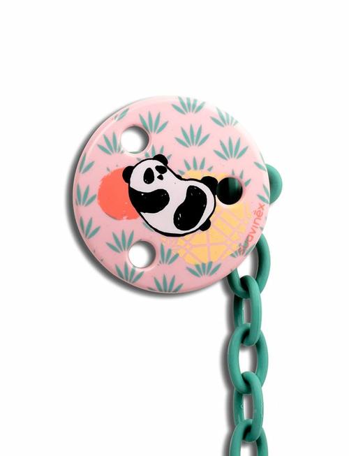 Suavinex Suavinex Fopspeenketting Anatomical Rond Panda Pink