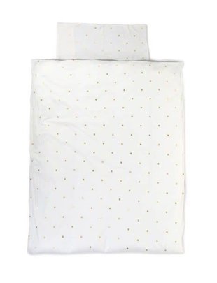 Childhome Childhome Donsovertrek + Kussensloop 100x140 Jersy Gold Dots