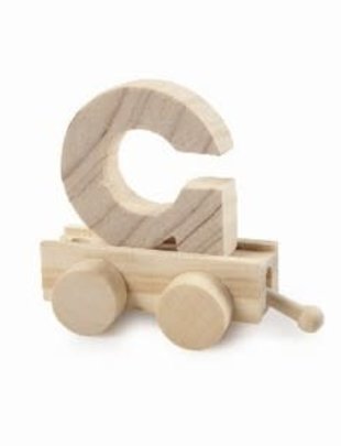 Houten Treinletter Naturel G