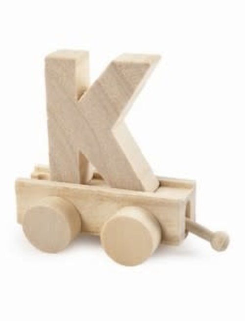 Houten Treinletter Naturel K