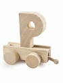 Houten Treinletter Naturel P