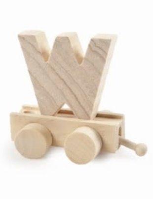 Houten Treinletter Naturel W