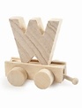 Houten Treinletter Naturel W