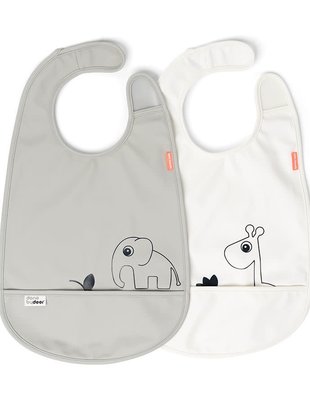 Done by Deer Done by Deer Slab Velcro Deer Friends Grey/Beige 2-Pack