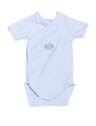 Petit Bateau Petit Bateau Body Milleraies-strepen Blauw Korte Mouw En Omslag