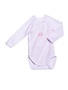 Petit Bateau Petit Bateau Body Milleraies-strepen Roze Lange Mouw En Omslag