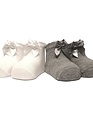 In Control In Control kousen Set Van 2 Satin Bow  White/Grey  Newborn