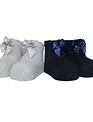 In Control In Control kousen Set Van 2 Satin Bow Grey/Navy  Newborn