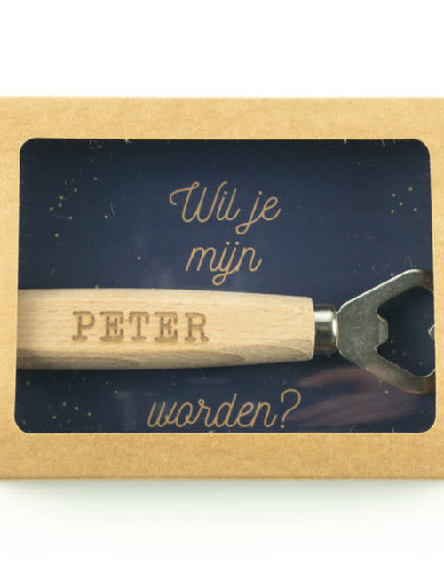 Minimou Minimou Flessenopener 'Wil je mijn Peter Worden?'