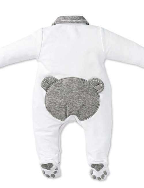 First First Combi Orso Jersey Teddybear White/ Grey