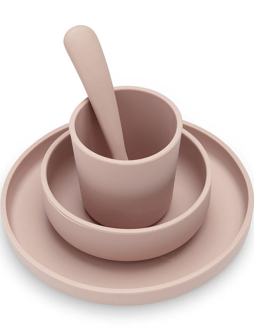 Jollein Jollein Kinderservies in Silicone (4 set) Pale Pink