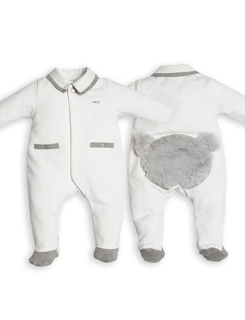 First First Combi Teddy Bear Backside White/Grey