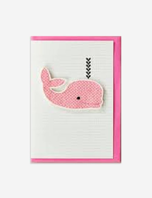 Petra Boase Petra Boase Wenskaart Whale Patch Pink