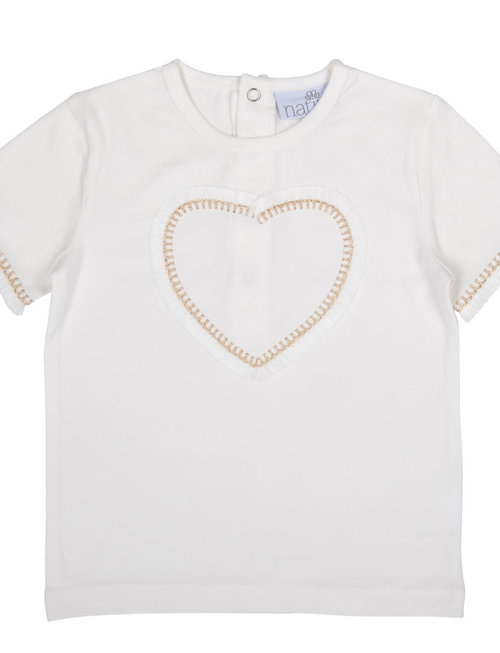 Natini Natini T-shirt Heart Offwhite/Gold