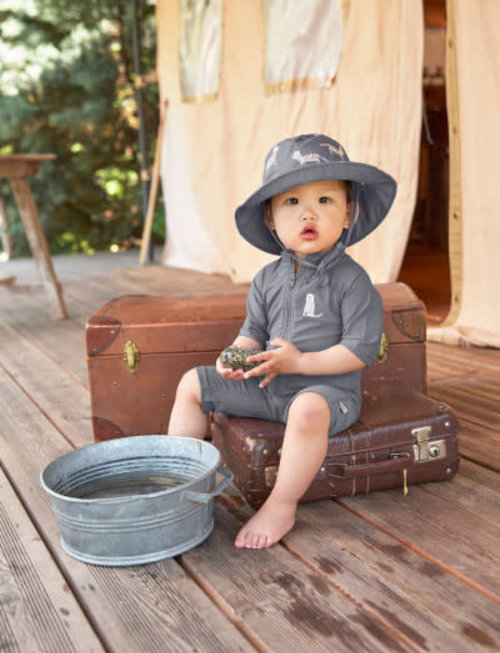 Lässig Lässig Sun Protection Bucket Hat Fish Grey/Tiger