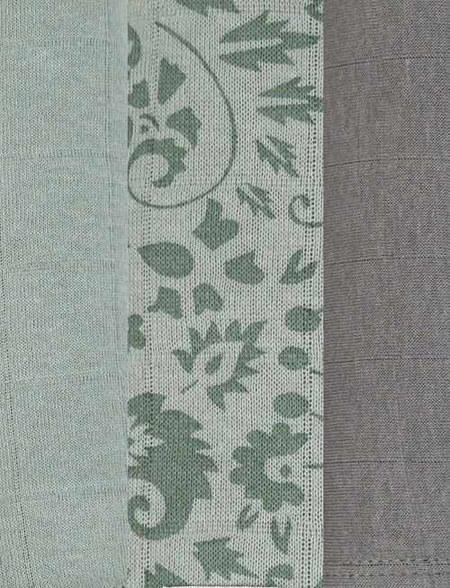 Lodger Lodger Tetradoeken Set van 3 Silt Green Tribe Flower 70 x 70 cm