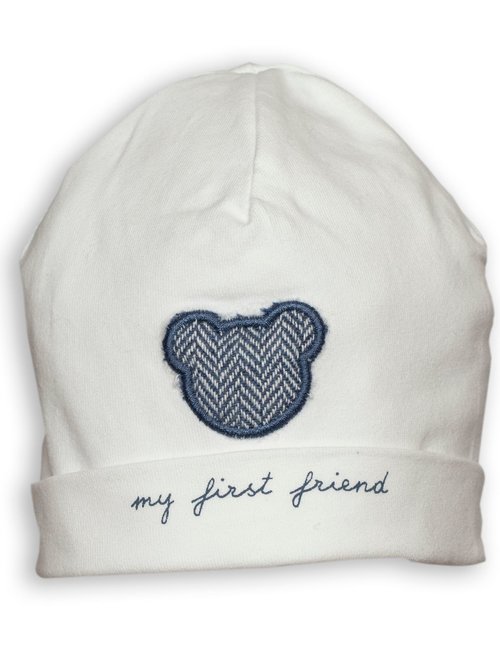 First First Muts 'My First Friend' Teddy Bear White/Chevron