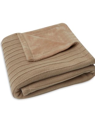 Jollein Jollein Deken Wieg Velvet Pure Knit Biscuit 75x100 cm