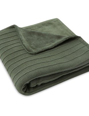 Jollein Jollein Deken WIeg Velvet Pure Knit Leaf Green 75x100 cm