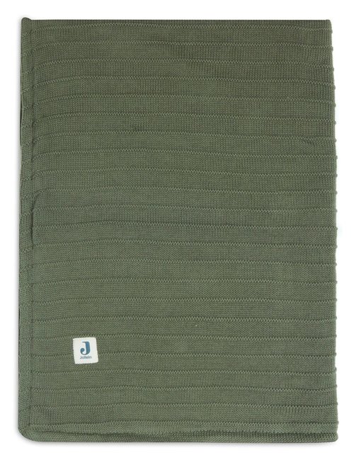 Jollein Jollein Deken WIeg Velvet Pure Knit Leaf Green 75x100 cm