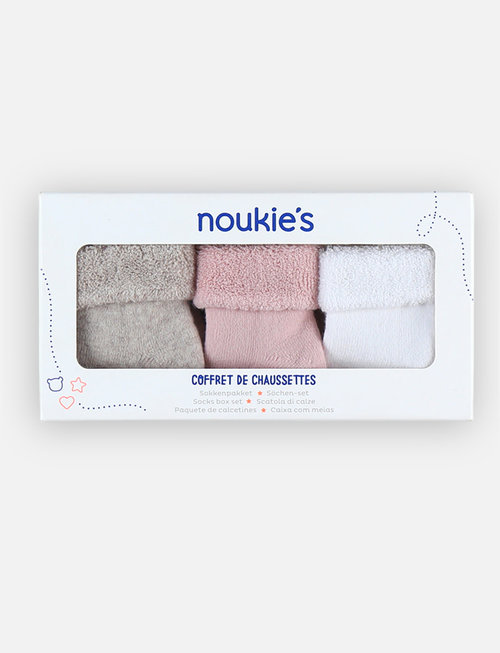 Noukie's Noukie's Sokken (3 Paar) Rose/Beige/Blanc