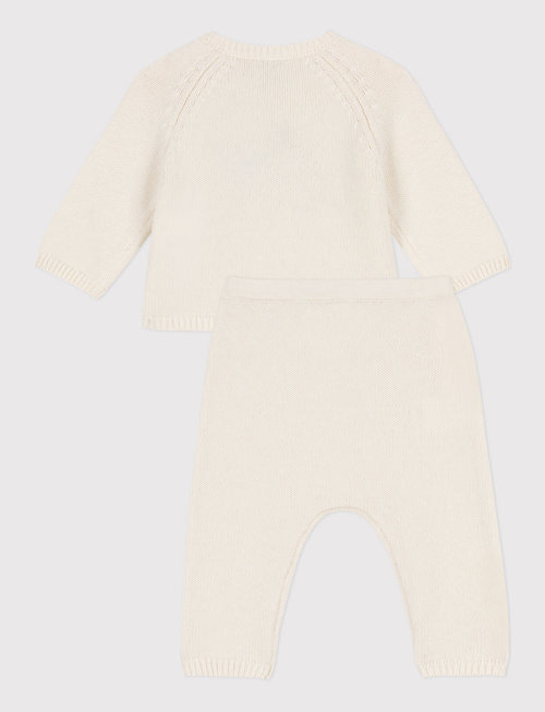 Petit Bateau Petit Bateau Setje Van Tricot Wit Marshmallow