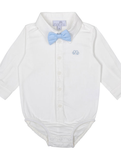 Natini Natini Bodyshirt Pierrot Bow Offwhite-Blue