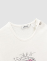 IKKS IKKS T-shirt ' Slow BLue' Blanc Cassé