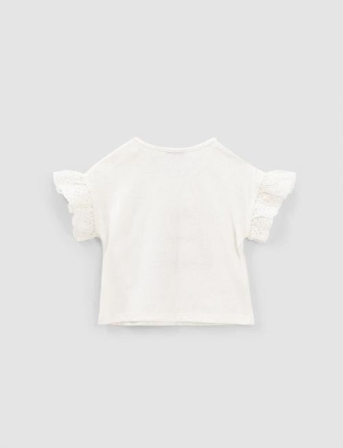 IKKS IKKS T-shirt ' Slow BLue' Blanc Cassé