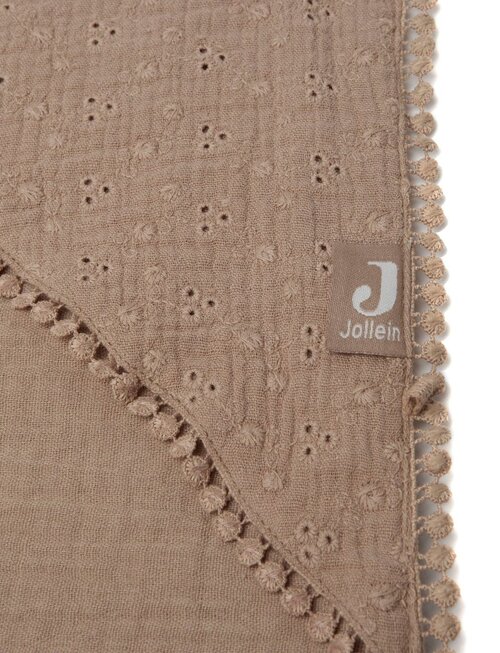 Jollein Jollein Badcape Embroidery Biscuit  75 x 75 cm