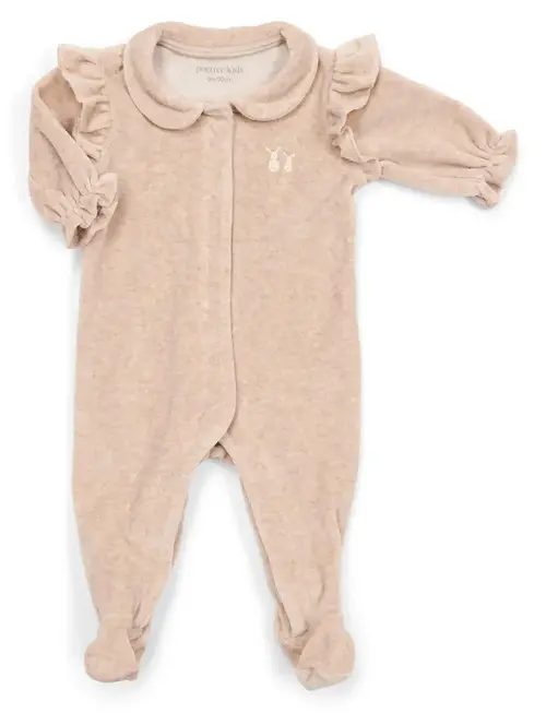 Poetree Kids Poetree Kids Pyjama Velours Met Ruffles Camel