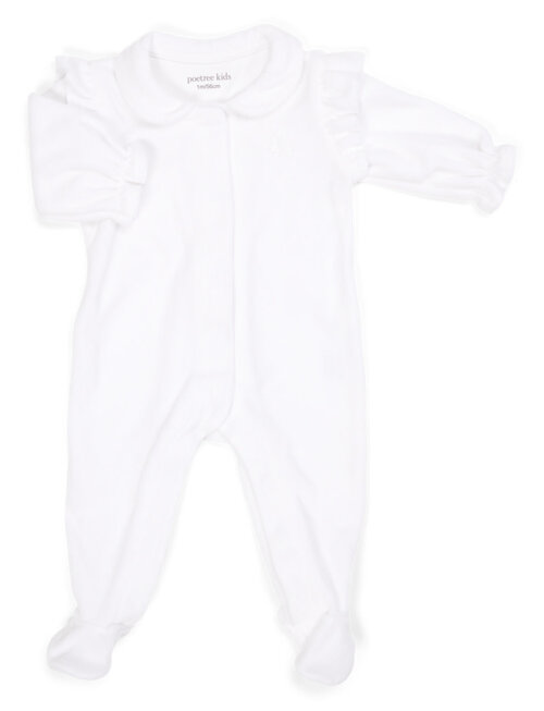 Poetree Kids Poetree Kids Pyjama Velours Met Ruffles White