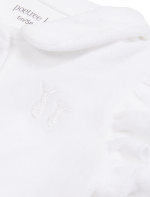 Poetree Kids Poetree Kids Pyjama Velours Met Ruffles White