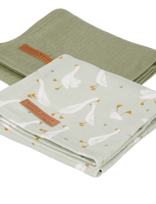 Little Dutch Little Dutch Swaddle Doeken 70 x 70 Little Goose/Pure Olive