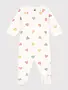 Petit Bateau Petit Bateau Fluwelen Pyjama met meerkleurige Hartjesprint