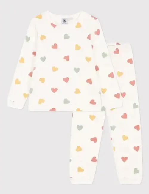 Petit Bateau Petit Bateau Fluwelen Pyjama Hartjesprint